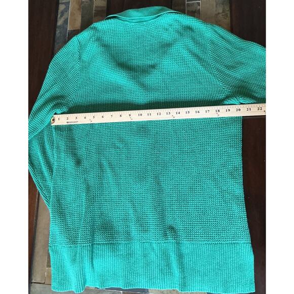 J Jill Sweaters Womens Green Cardigan Long Sleeve Button Up Collared Sz M Tall - Picture 9 of 9